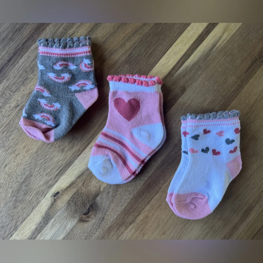 Baby Hearts & Rainbows Sock 3-Pack